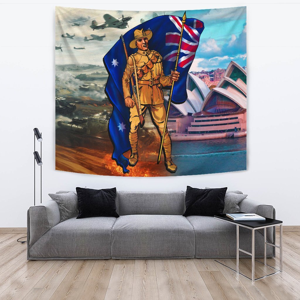 ANZAC Tapestry - Australian Soldier - Vibe Hoodie Shop