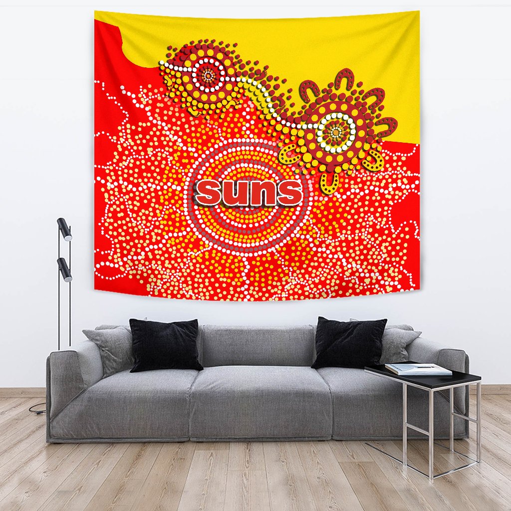 Gold Coast Tapestry Suns Aboriginal - Vibe Hoodie Shop