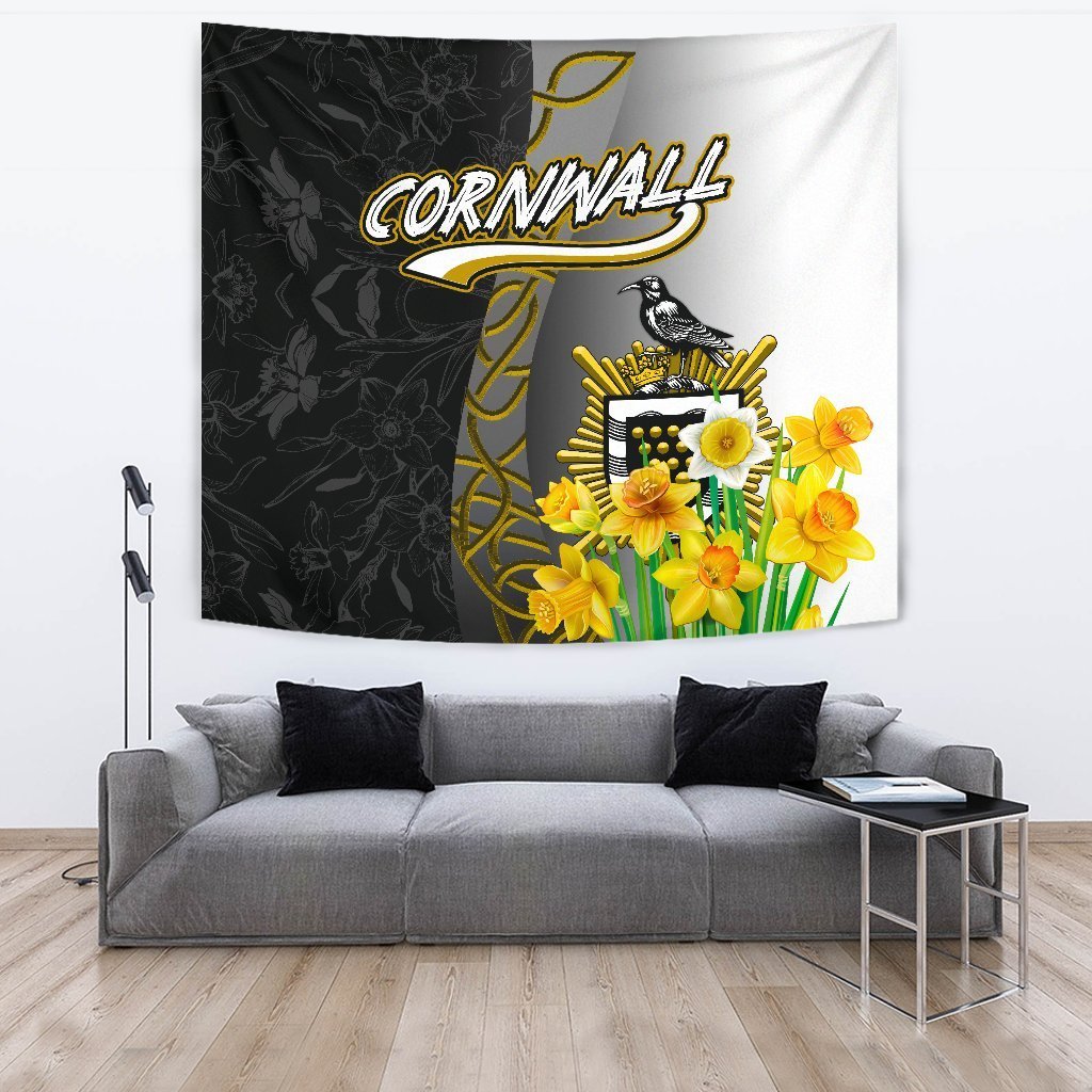 Cornwall Celtic Tapestry - Daffodil With Seal - Vibe Hoodie Shop