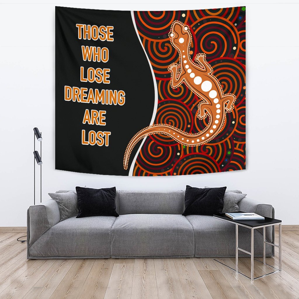 Aboriginal Tapestry - Indigenous Lizard Dreaming - Vibe Hoodie Shop