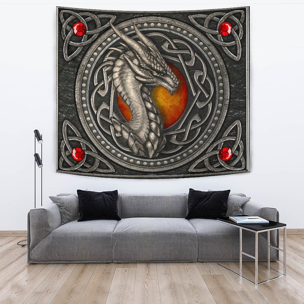 Celtic Dragon With Celtic Knot Tapestry - Vibe Hoodie Shop