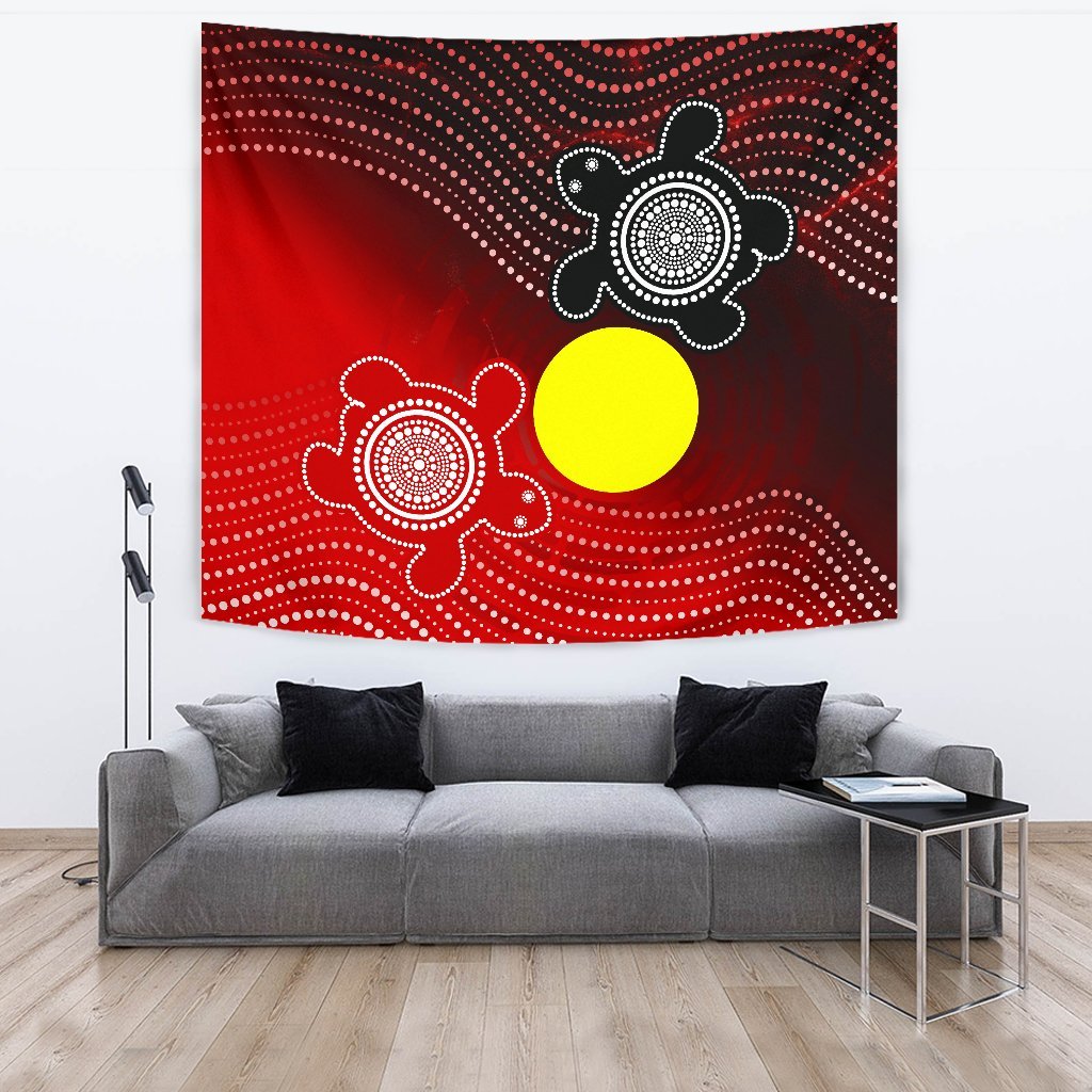 Aboriginal Tapestry - Indigenous Circle Dot Painting Style - - Vibe Hoodie Shop