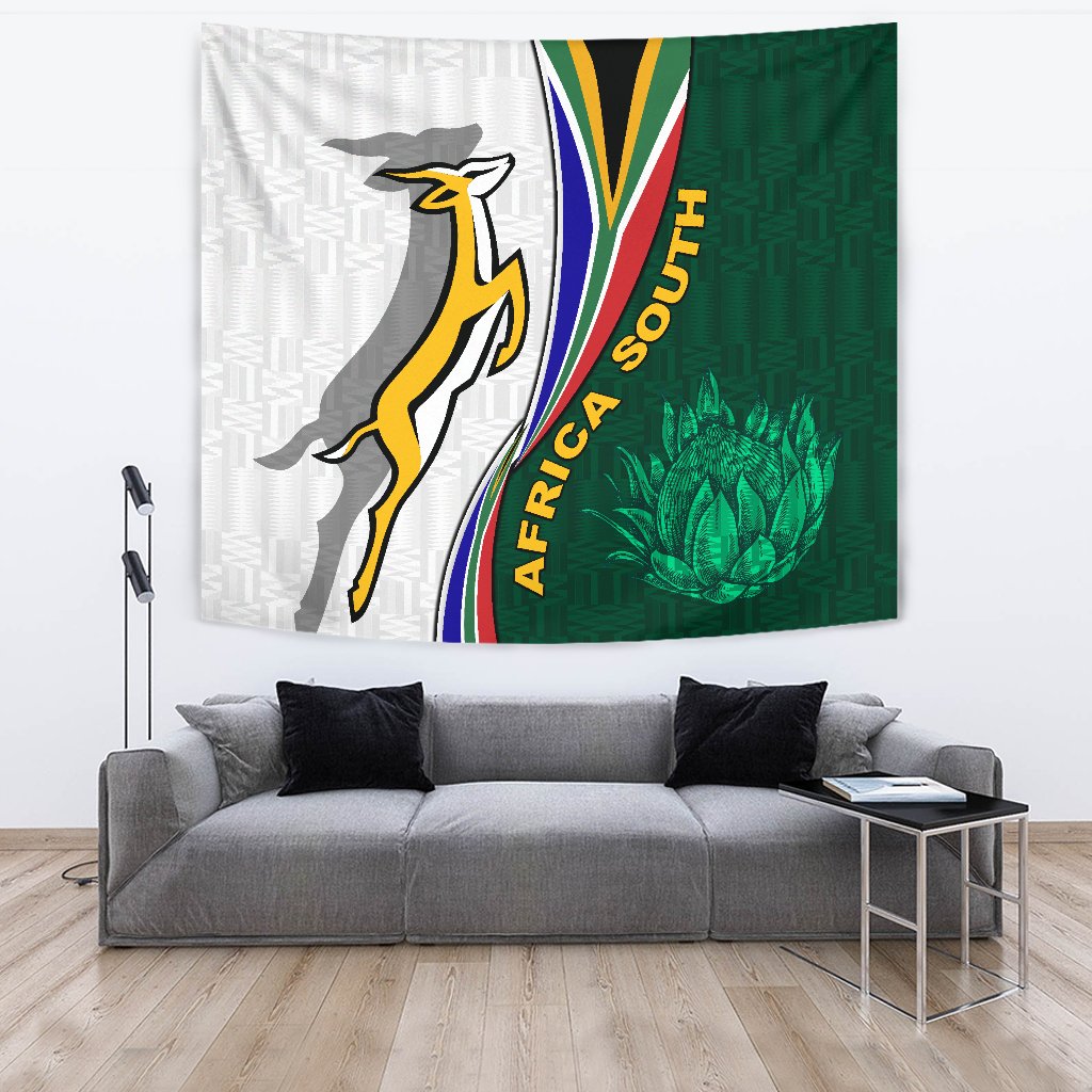 South Africa Tapestry Springboks Rugby Be Unique - White - Vibe Hoodie Shop