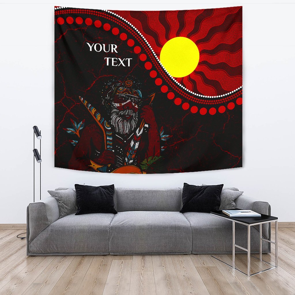 Custom Aboriginal Tapestry - Indigenous People And Sun - Vibe Hoodie Shop