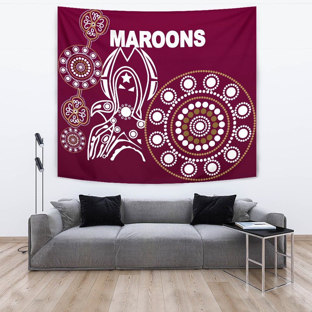 Queensland Tapestry Maroons Simple Indigenous - Vibe Hoodie Shop