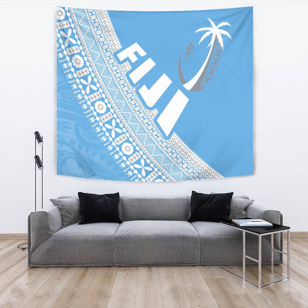 Fiji Tapa Rugby Tapestry version Style You Win - Blue - Vibe Hoodie Shop