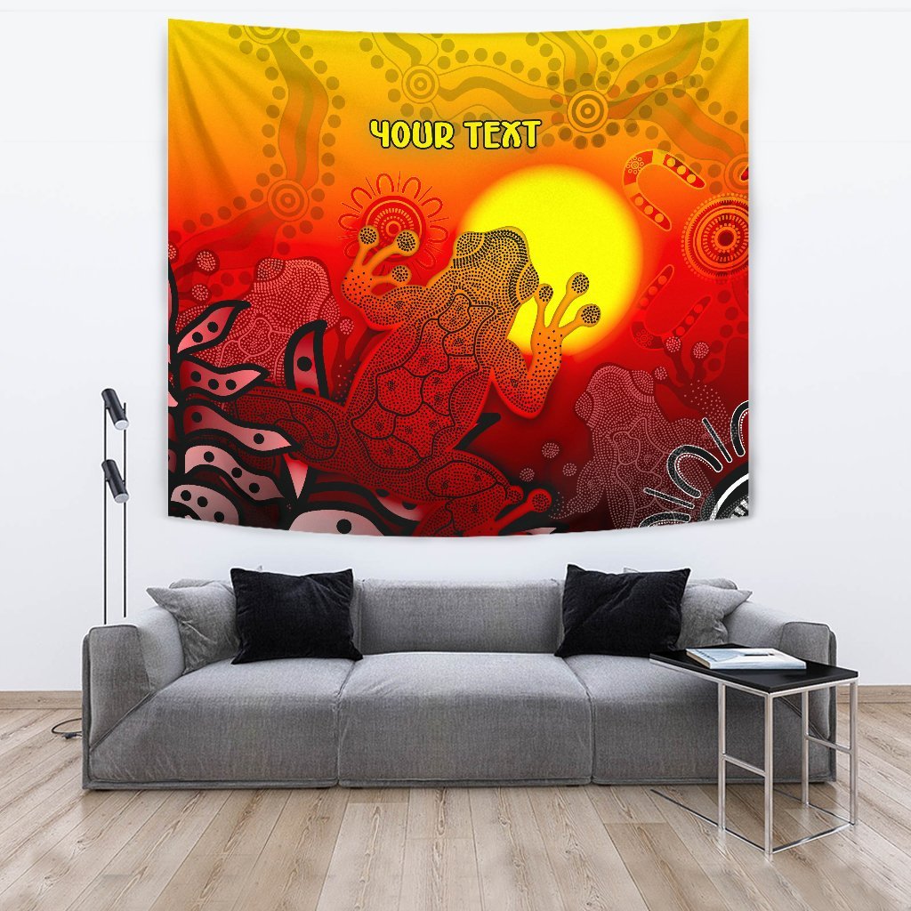 Custom Aboriginal Tapestry - Indigenous Frog (Red) - Vibe Hoodie Shop