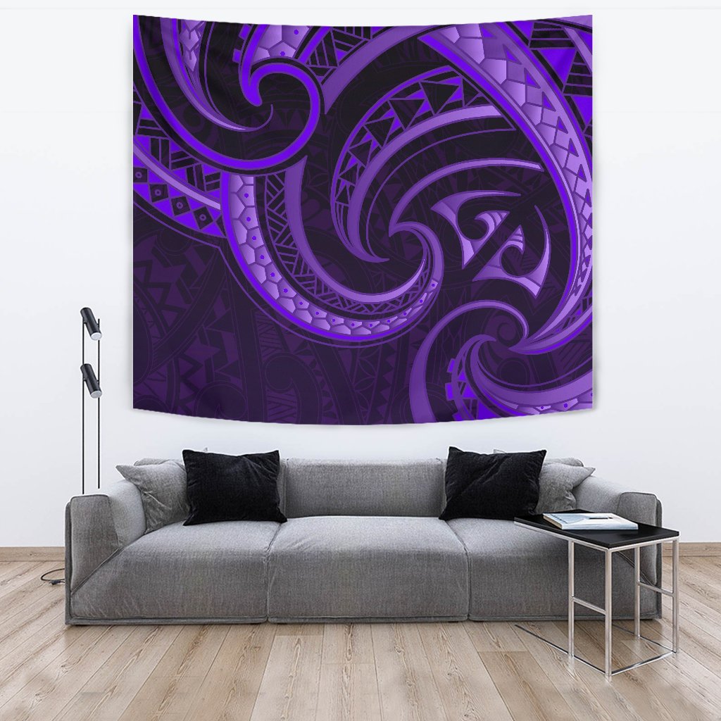 New Zealand Maori Mangopare Tapestry Polynesian - Purple - Vibe Hoodie Shop