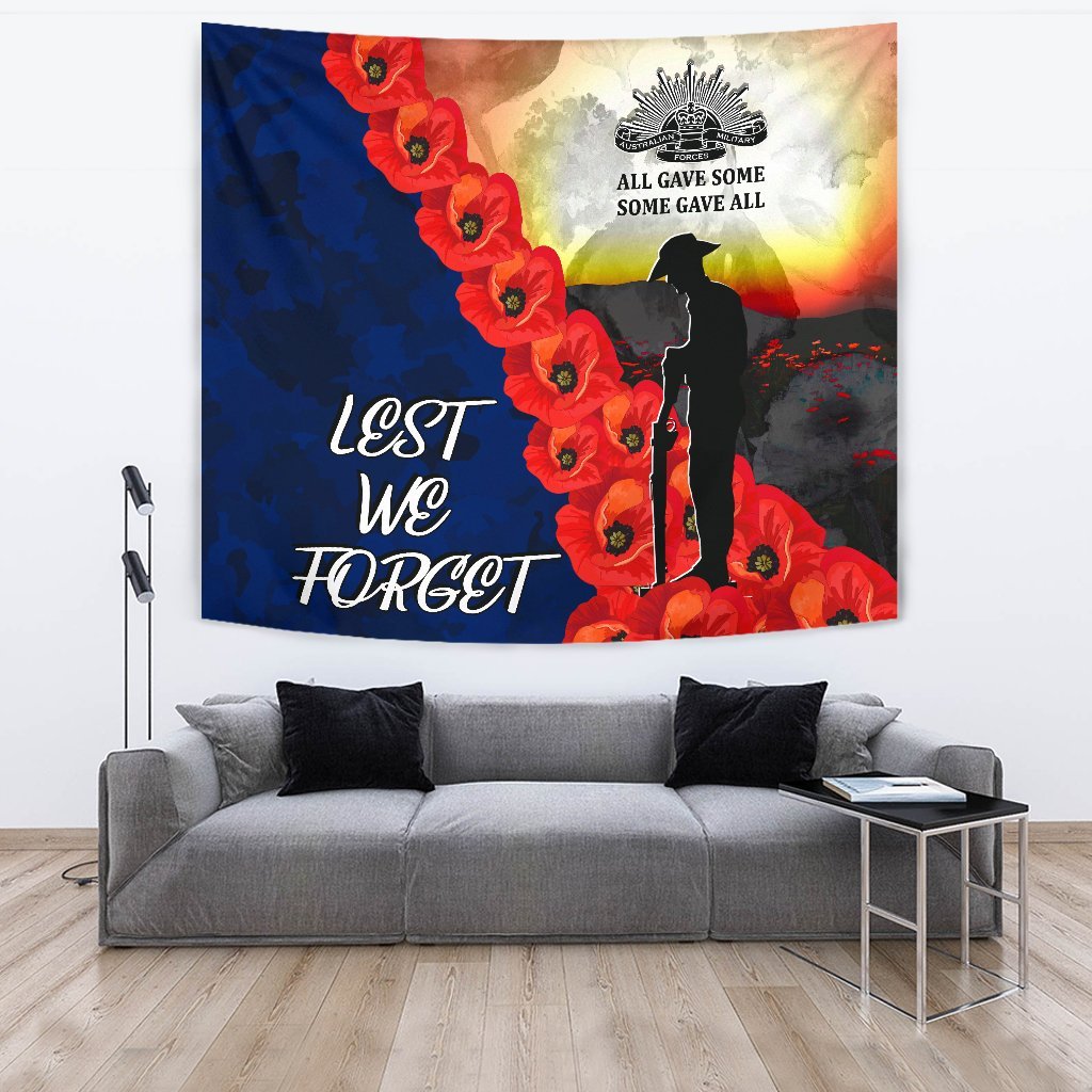 ANZAC Lest We Forget Tapestry - All Gave Some, Some Gave All - - Vibe Hoodie Shop