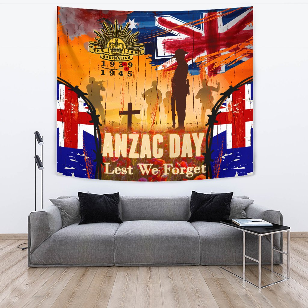 Australia ANZAC Day 2021 Tapestry - ANZAC Day Commemoration 1939 - 1945 - Vibe Hoodie Shop