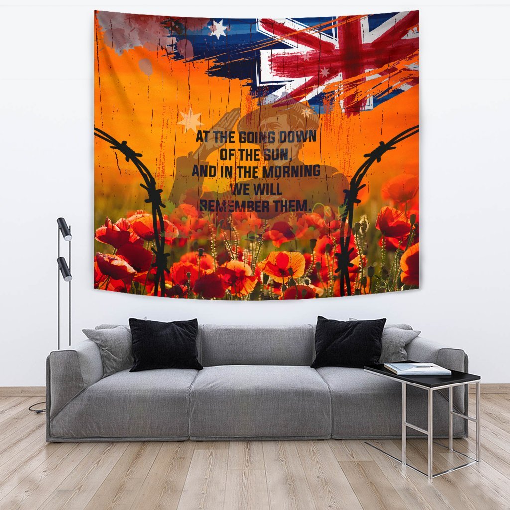 Australia ANZAC Day 2021 Tapestry - ANZAC Day Commemoration v2 - Vibe Hoodie Shop