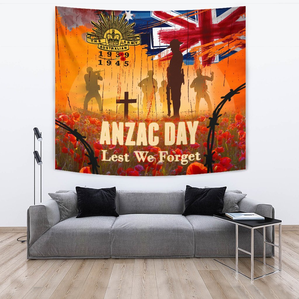 Australia ANZAC Day 2021 Tapestry - ANZAC Day Commemoration 1939 - 1945 V2 - Vibe Hoodie Shop