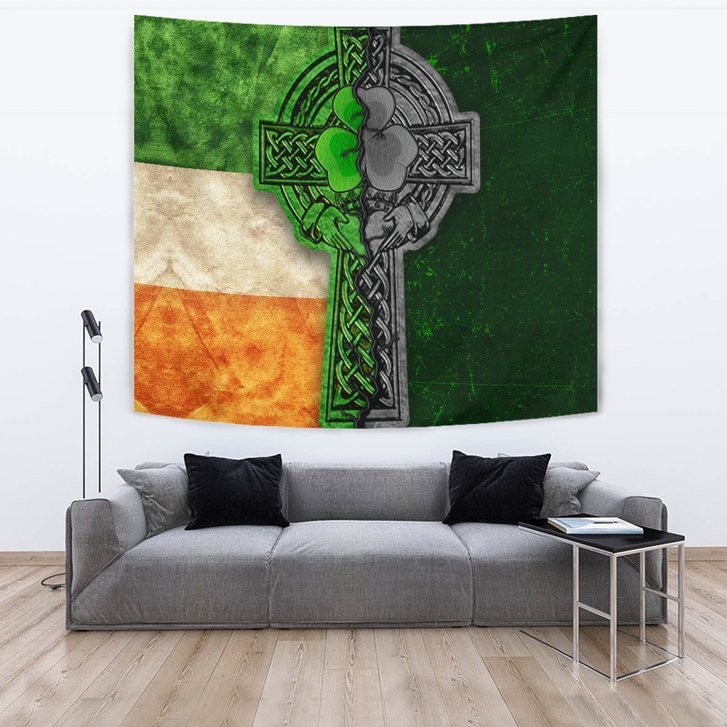 Ireland Celtic Tapestry - Irish Claddagh Cross - Vibe Hoodie Shop