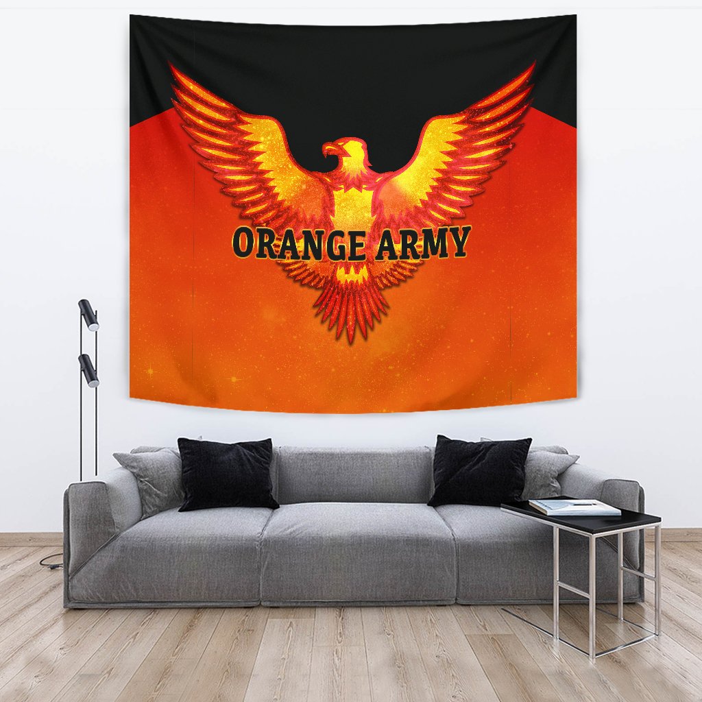 Orange Army Tapestry Cricket Sporty Style - Vibe Hoodie Shop