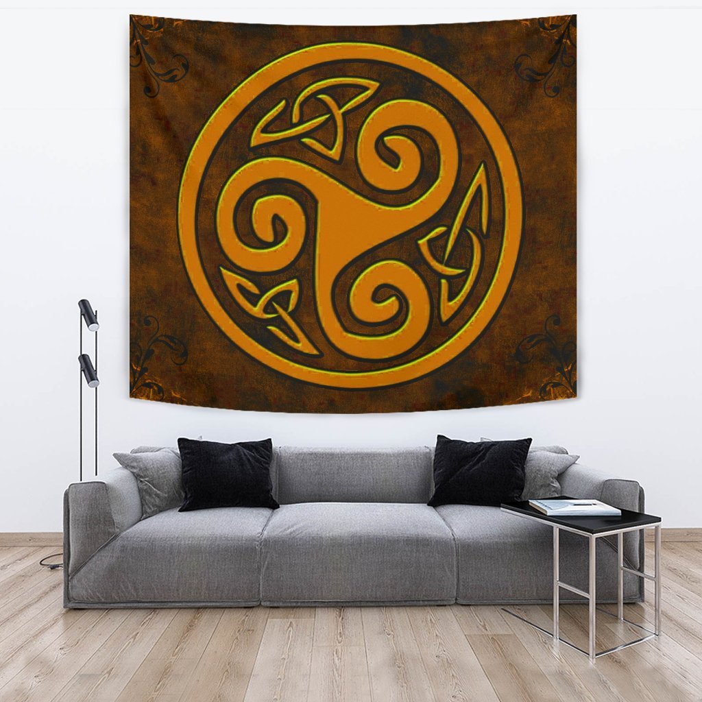 Celtic Tapestry - Celtic Triskele Grunge Art - Vibe Hoodie Shop