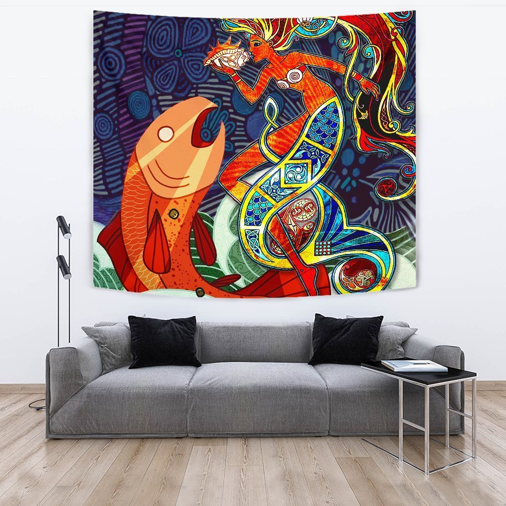 Celtic Salmon Fish Tapestry - The Salmon of Knowledge - Vibe Hoodie Shop