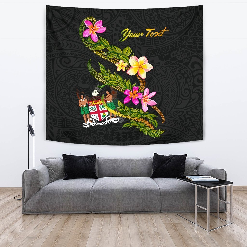 Fiji Polynesian Custom Personalised Tapestry - Plumeria Tribal - Vibe Hoodie Shop