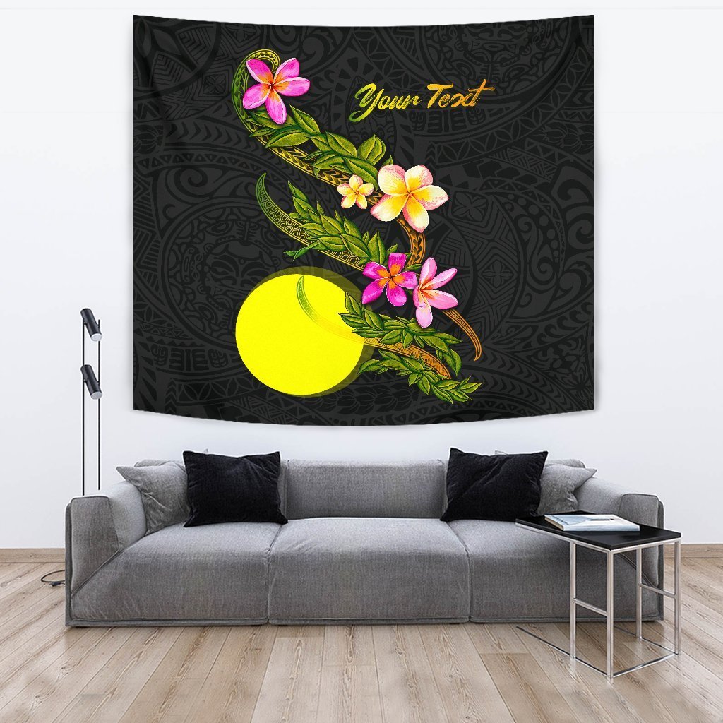 Palau Polynesian Custom Personalised Tapestry - Plumeria Tribal - Vibe Hoodie Shop