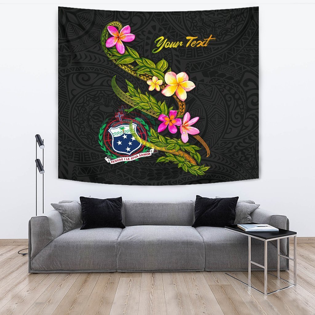 Samoa Polynesian Custom Personalised Tapestry - Plumeria Tribal - Vibe Hoodie Shop