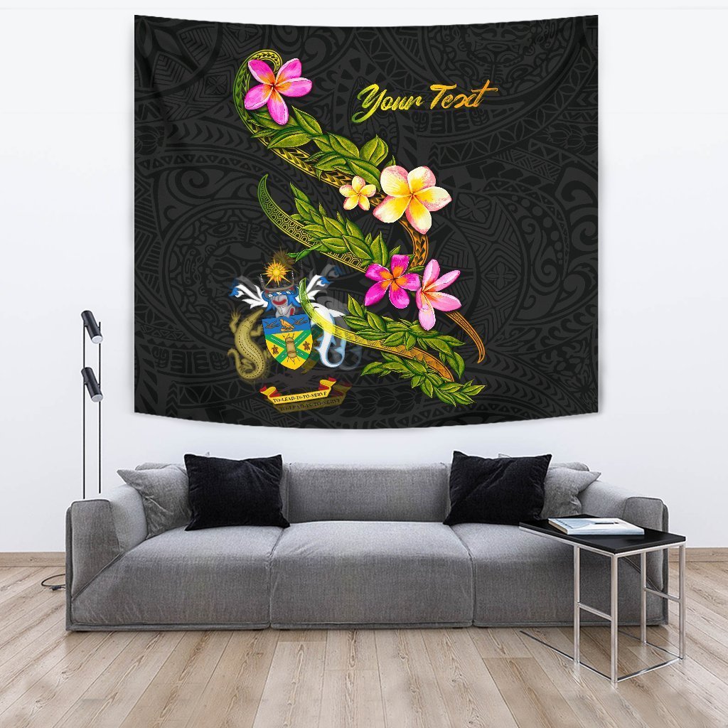 Solomon Islands Polynesian Custom Personalised Tapestry - Plumeria Tribal - Vibe Hoodie Shop