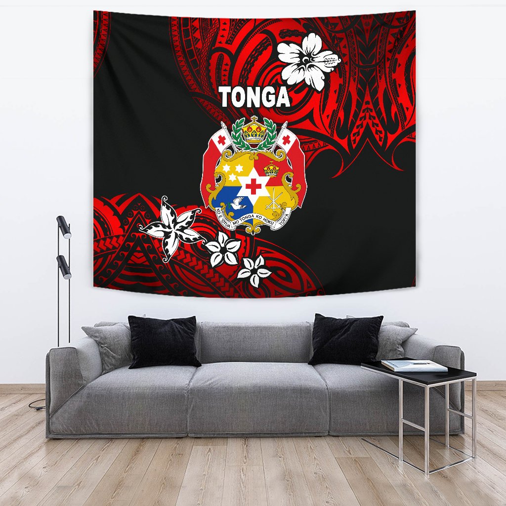 Mate Ma'a Tonga Rugby Tapestry Polynesian Unique Vibes - Red - Vibe Hoodie Shop