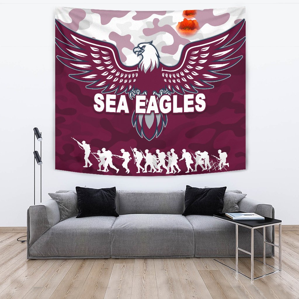 Manly Warringah Tapestry Sea Eagles ANZAC Day Camouflage Vibes - Vibe Hoodie Shop
