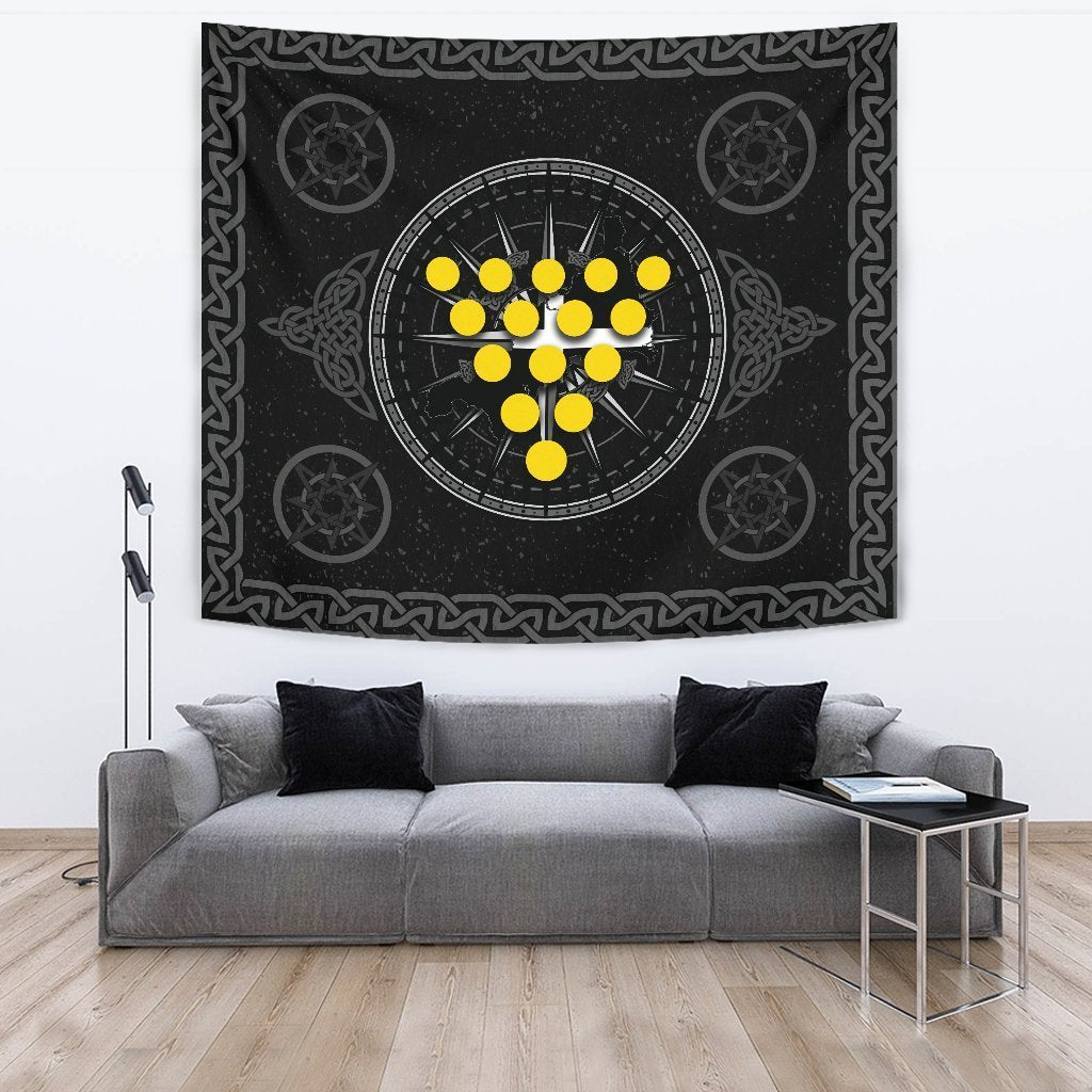 Cornwall Celtic Tapestry - Celtic Compass With Cornish Symbols - Vibe Hoodie Shop