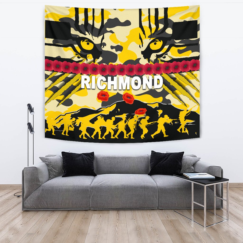 Richmond Tigers Tapestry ANZAC Day Country Style - Vibe Hoodie Shop