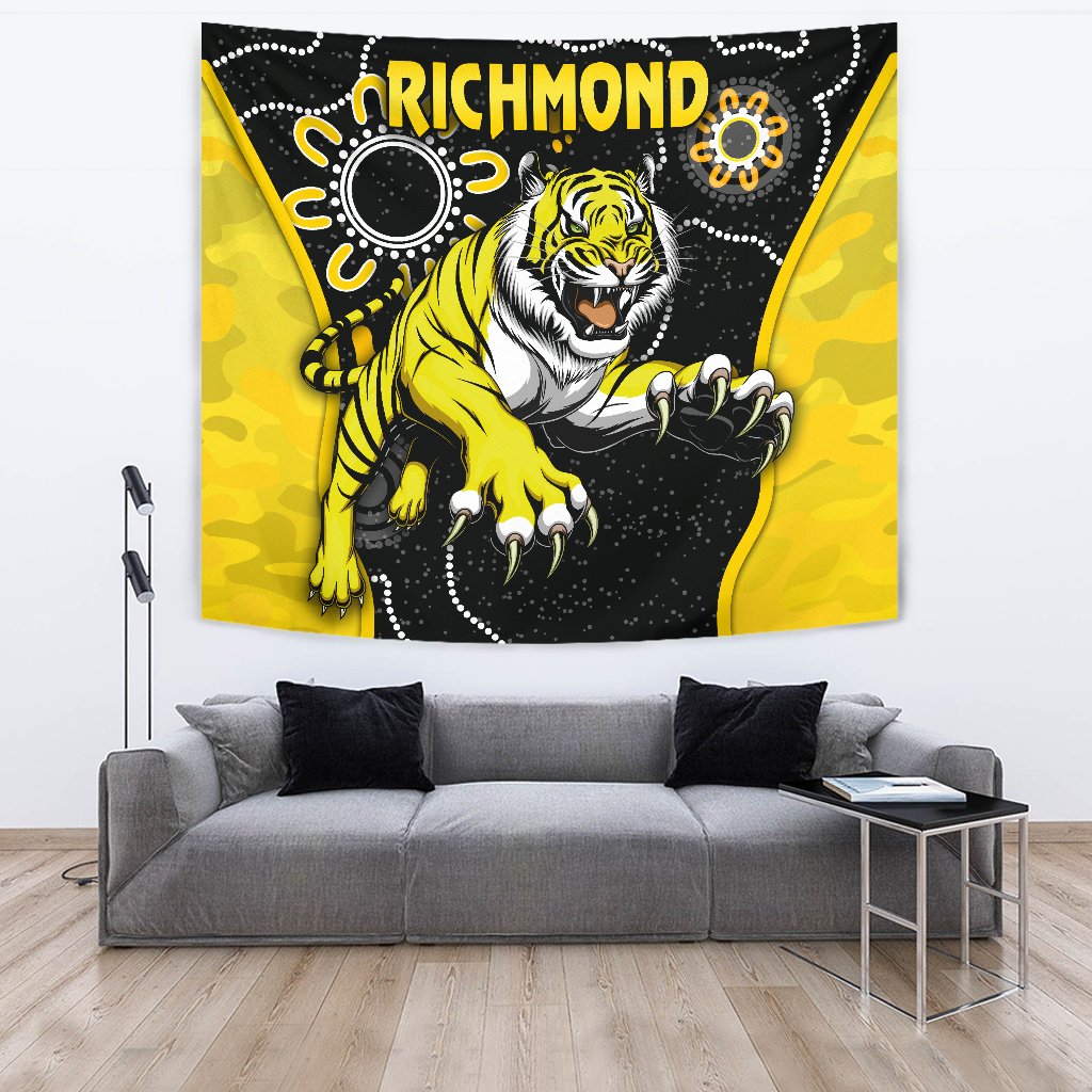 Richmond Football Tapestry Tigers ANZAC Day Unique Indigenous - Vibe Hoodie Shop