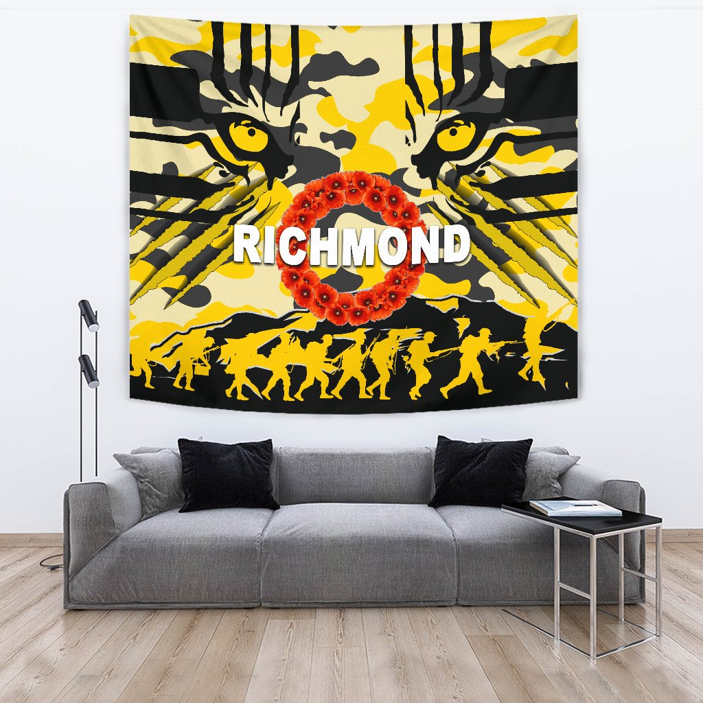 Richmond Tigers Tapestry ANZAC Day Country Style - Vibe Hoodie Shop