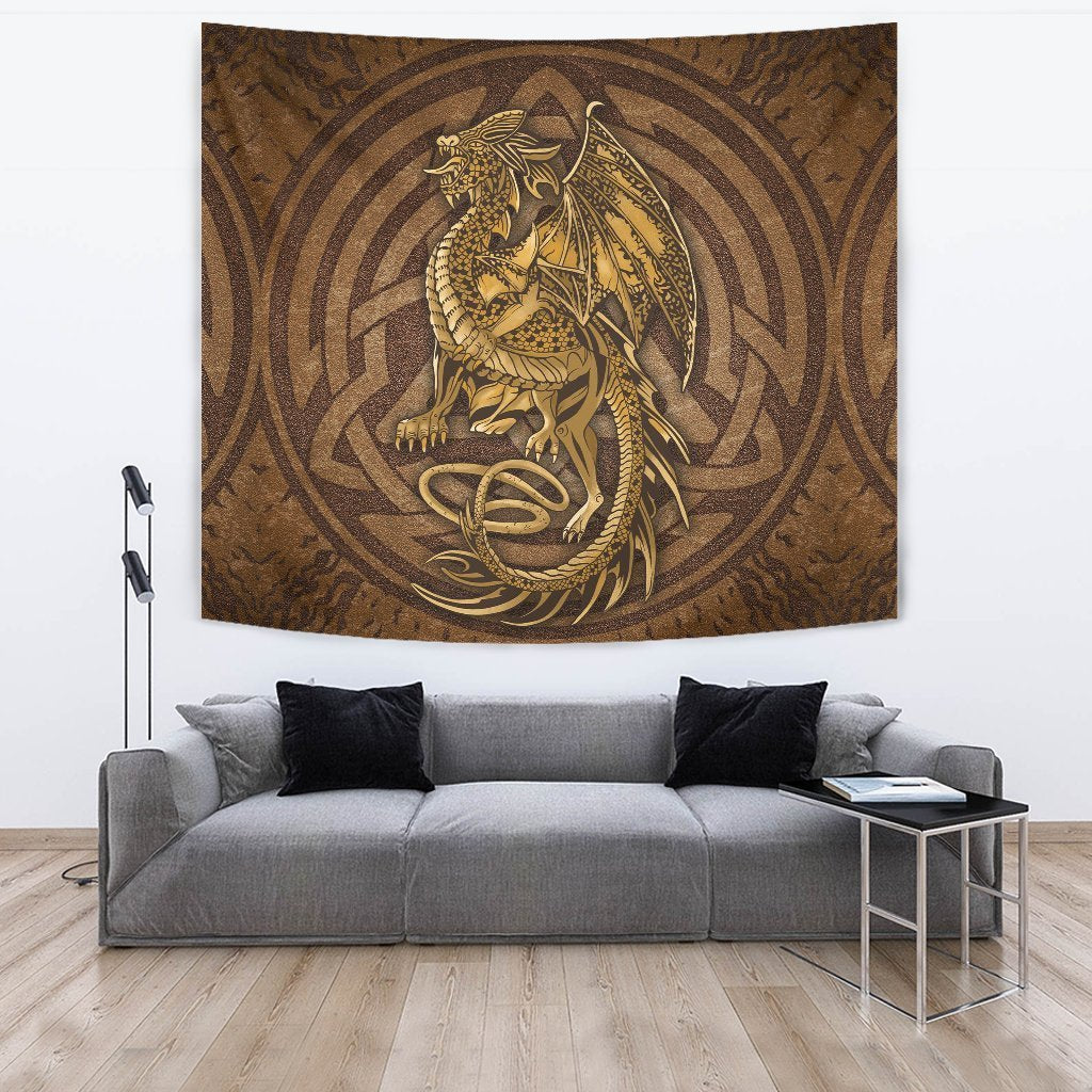 Celtic Vintage Dragon With Knot Tapestry - Vibe Hoodie Shop