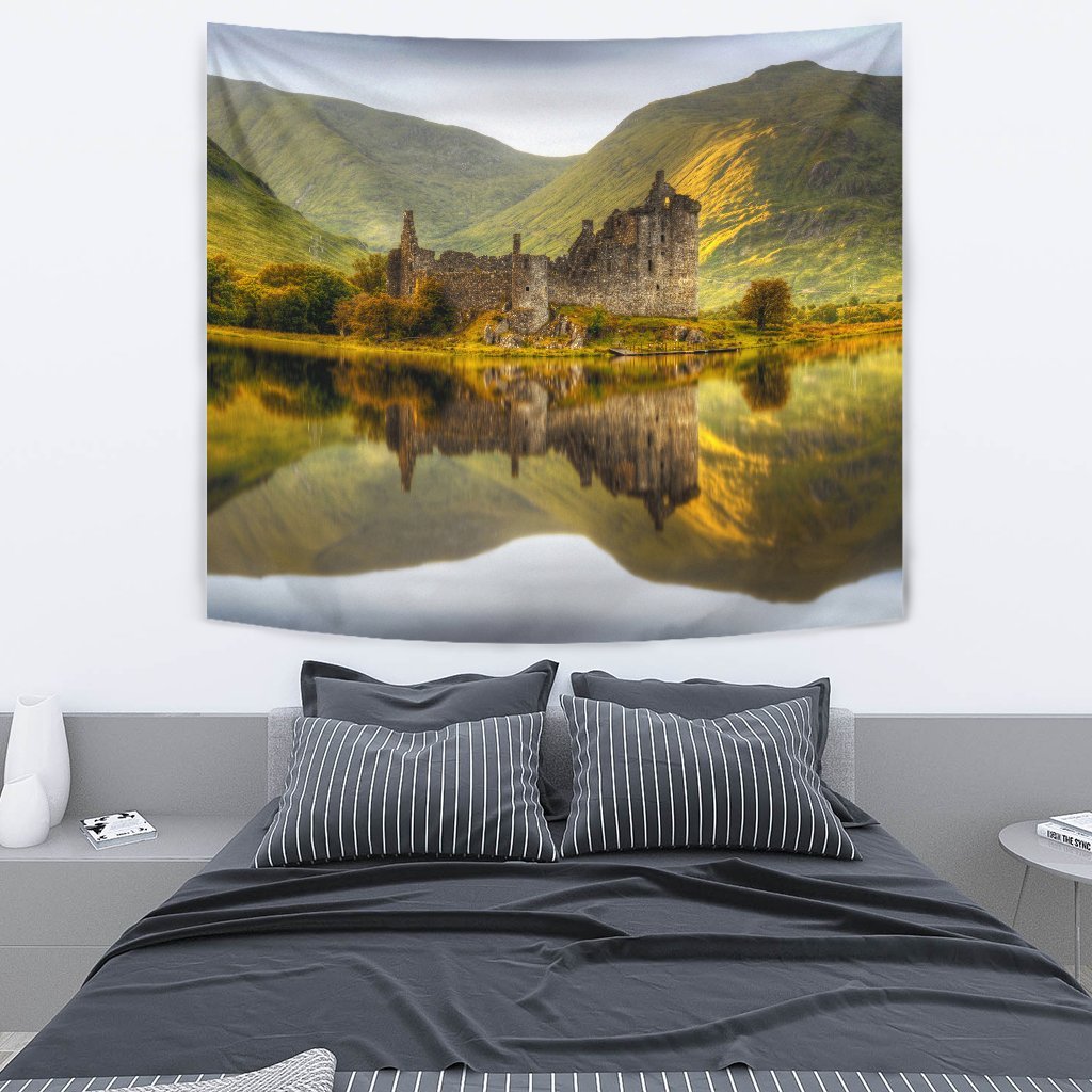 Scotland Kilchurn Castle Tapestry - Vibe Hoodie Shop