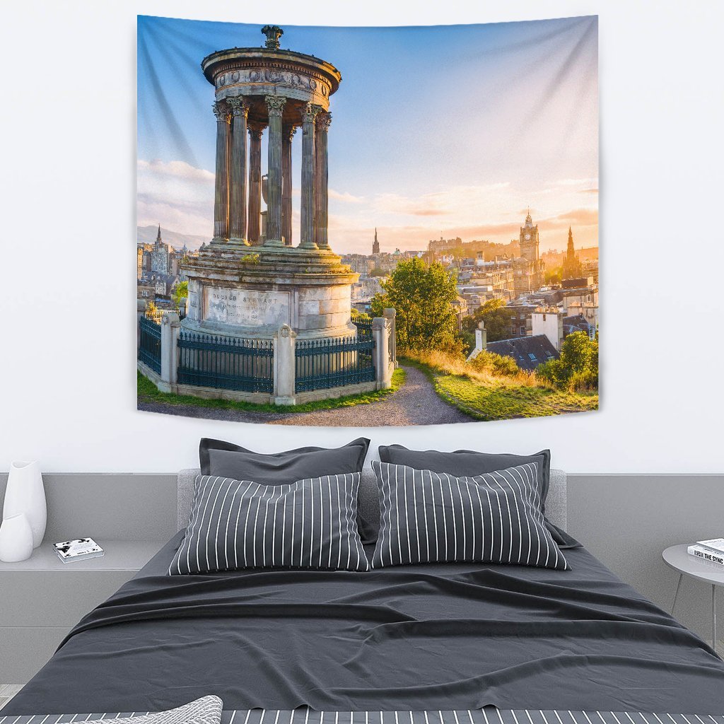 Scotland Calton Hill at Sunset Tapestry - Vibe Hoodie Shop