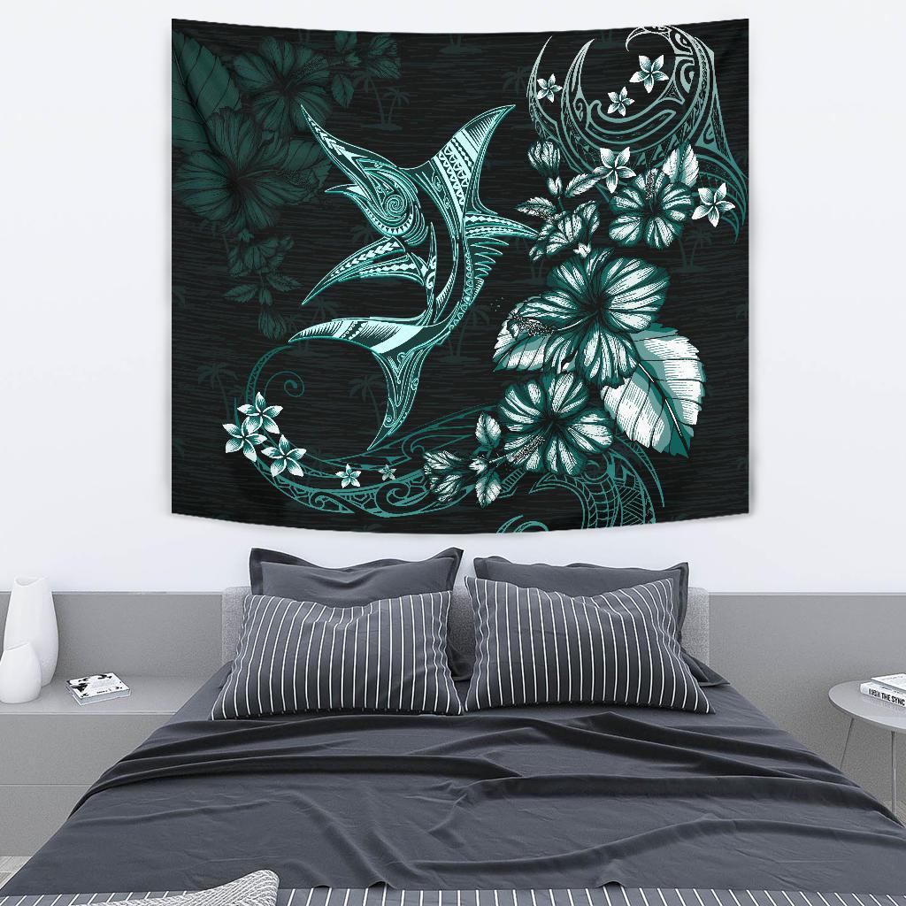 Marlin Polynesian Tapestry Hibiscus Polynesian - Vibe Hoodie Shop