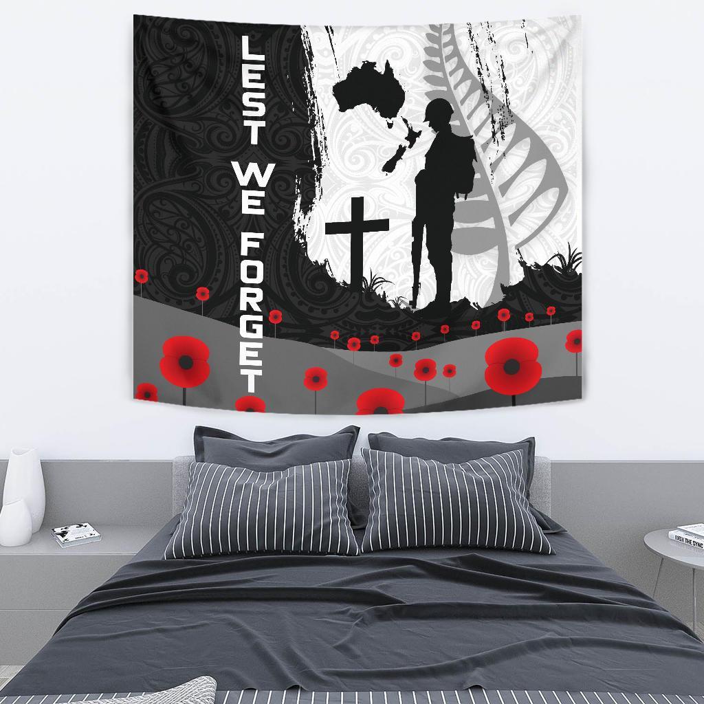 ANZAC Day Tapestry, New Zealand Australia Lest We Forget - Vibe Hoodie Shop