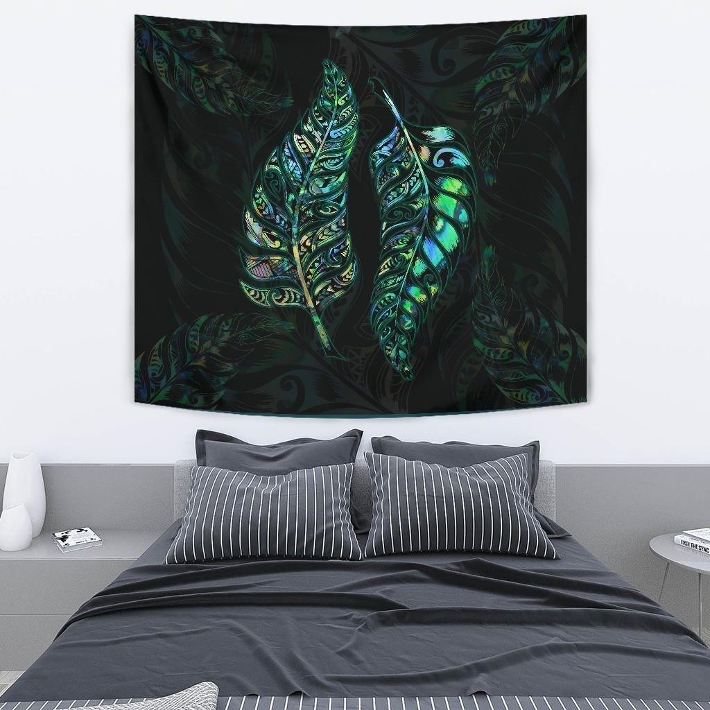 New Zealand Silver Fern Couple Tapestry Paua Shell - Vibe Hoodie Shop