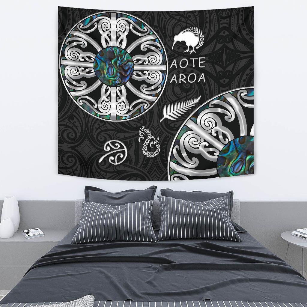 New Zealand Aotearoa Tapestry, Maori Mangopare Paua Shell - Vibe Hoodie Shop