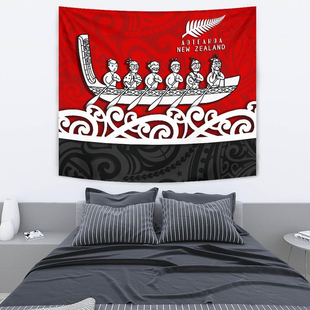 New Zealand Tapestry, Maori Waka - Vibe Hoodie Shop