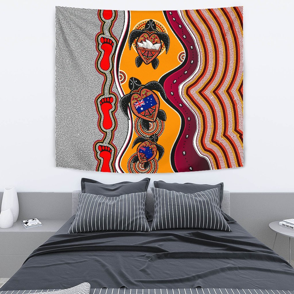 Aboriginal Tapestry - Aboriginal Patterns Turtle - Vibe Hoodie Shop