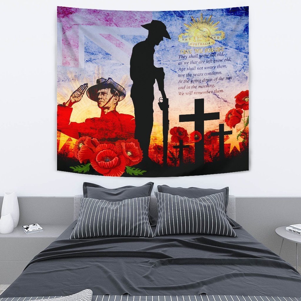 ANZAC Tapestry - ANZAC 2020 Lest We Forget The Australian Army - Vibe Hoodie Shop