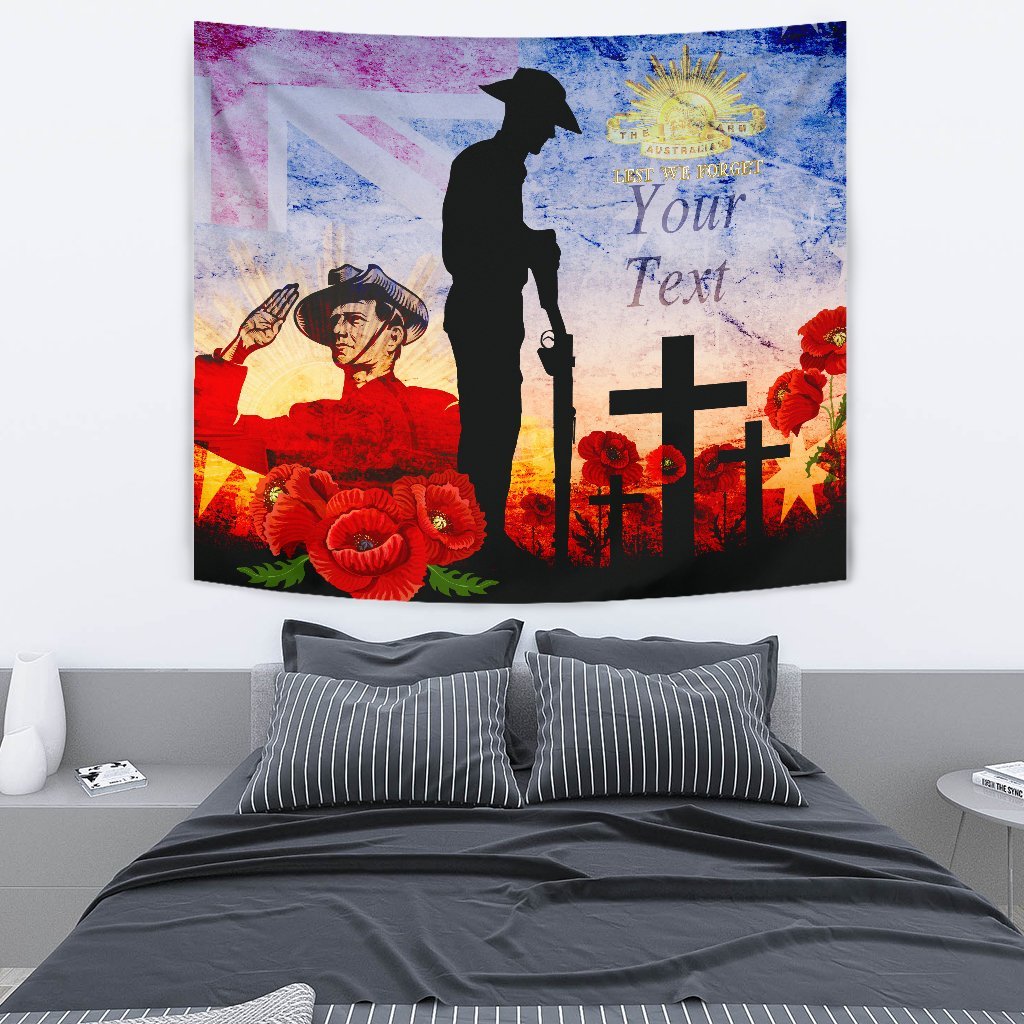 Custom ANZAC Tapestry - ANZAC 2020 Lest We Forget The Australian Army - Vibe Hoodie Shop