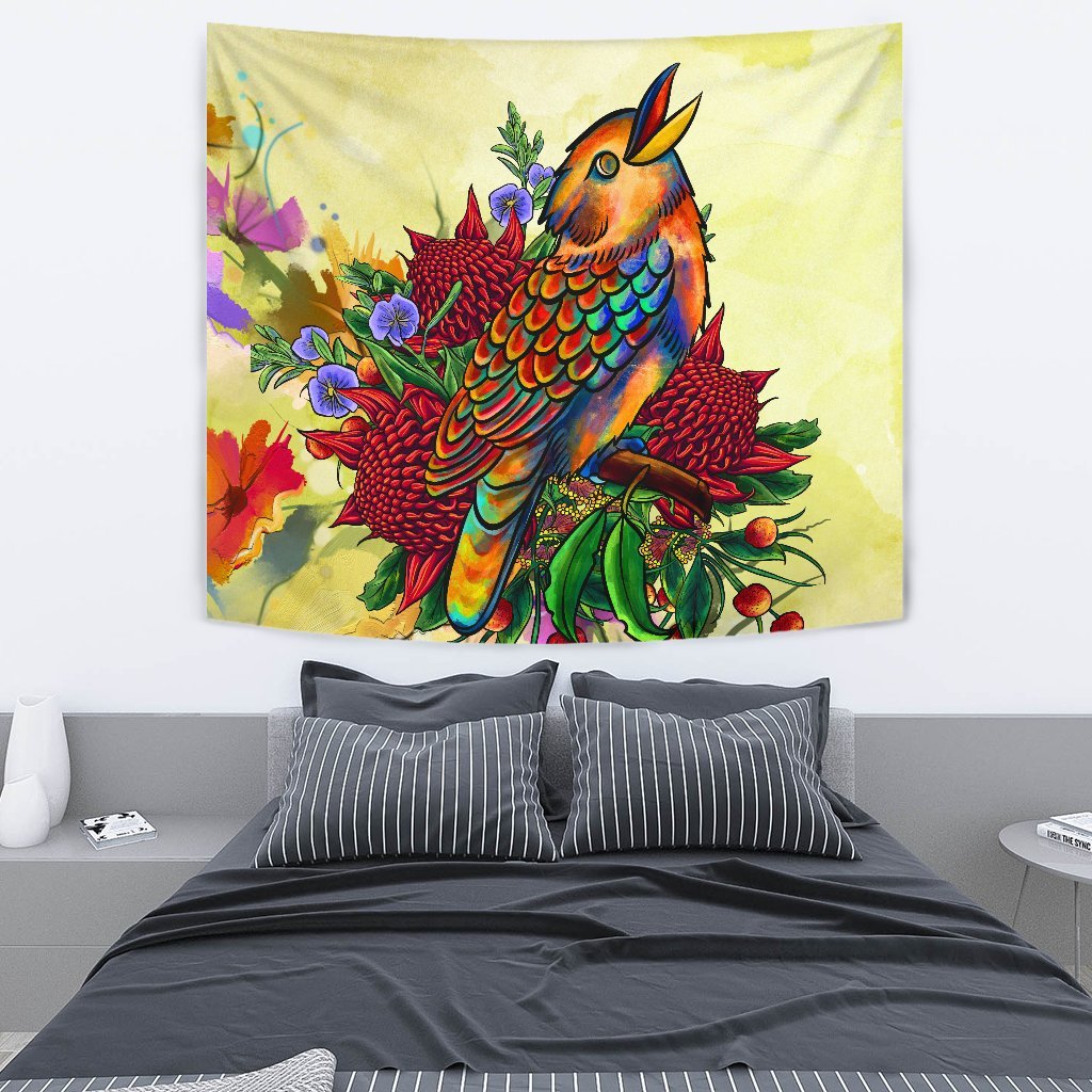 Tapestry - Australia Kookaburra With Waratah - Vibe Hoodie Shop