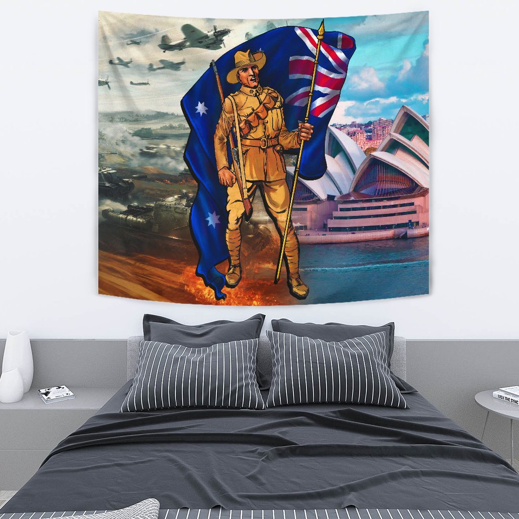 ANZAC Tapestry - Australian Soldier - Vibe Hoodie Shop