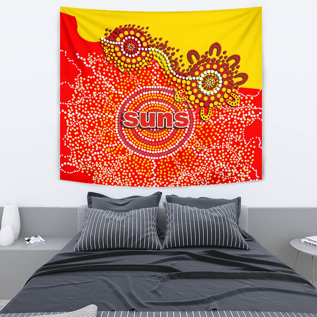 Gold Coast Tapestry Suns Aboriginal - Vibe Hoodie Shop