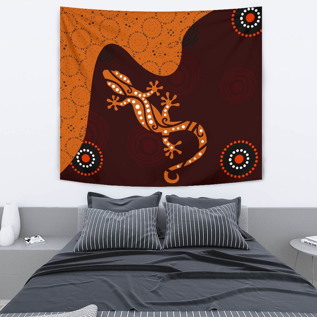 Aboriginal Tapestry - Lizard in Aboriginal Dreaming - Vibe Hoodie Shop