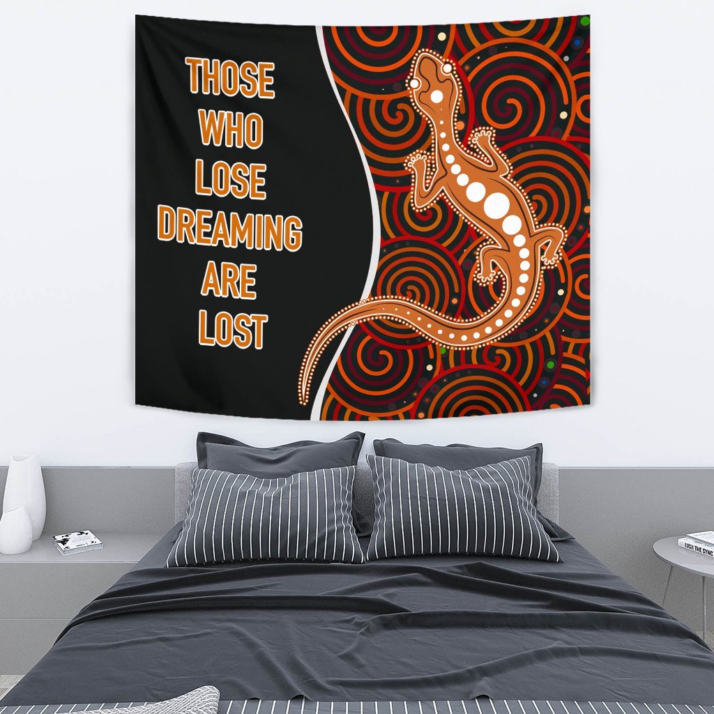 Aboriginal Tapestry - Indigenous Lizard Dreaming - Vibe Hoodie Shop