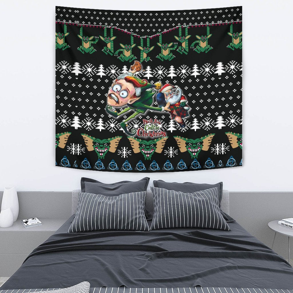 Celtic Ugly Christmas Tapestry - Kick Ass Xmas Ho Ho Ho - Vibe Hoodie Shop