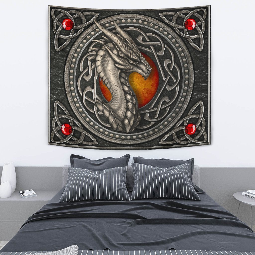 Celtic Dragon With Celtic Knot Tapestry - Vibe Hoodie Shop