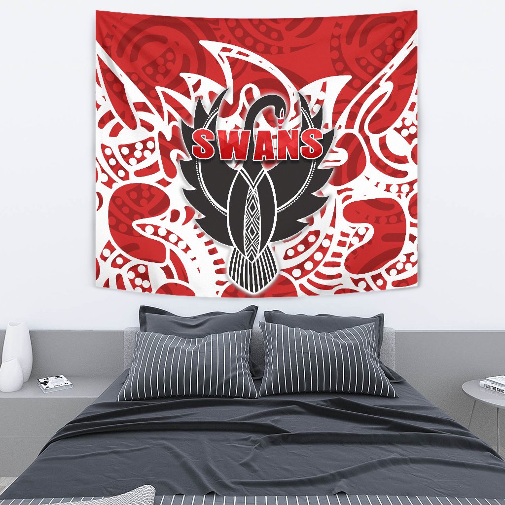 Sydney Tapestry Simple Indigenous Swans - Vibe Hoodie Shop