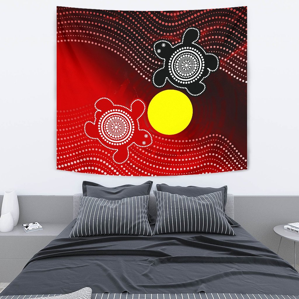 Aboriginal Tapestry - Indigenous Circle Dot Painting Style - - Vibe Hoodie Shop